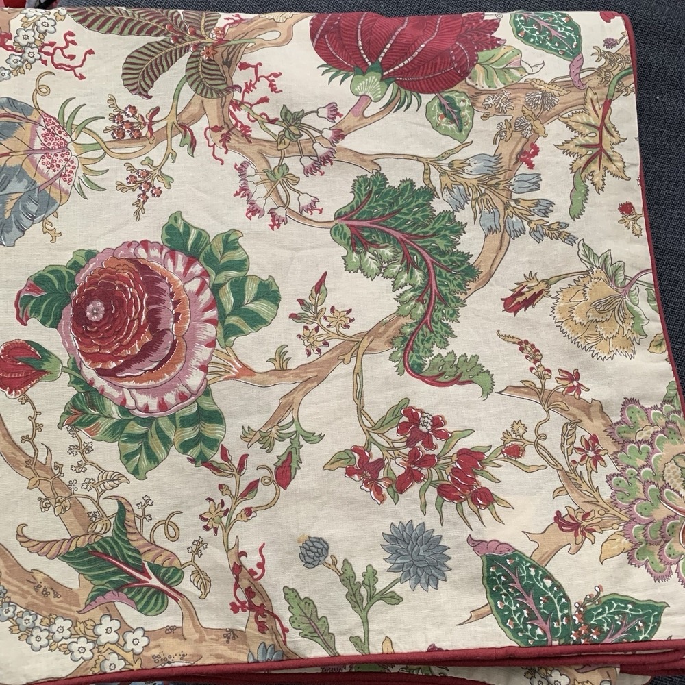 Pottery Barn Wells Palampore Duvet Cover Cotton Linen Floral Jacobean F/Q